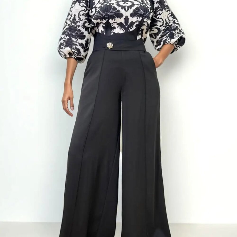 Sheer Puff Sleeve Top Black - Picture 2 of 3